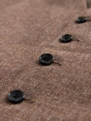 Ziegelrot - Linen Blend Suit Waistcoat - Bild 8 von 9