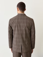 Brown Slim Fit Cotton Blend Suit Jacket - Image 3 of 10