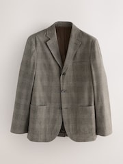 Brown Slim Fit Cotton Blend Suit Jacket - Image 6 of 10