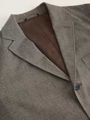 Brown Slim Fit Cotton Blend Suit Jacket - Image 8 of 10