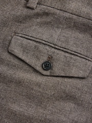Brown Slim Fit Cotton Blend Suit Trousers - Image 10 of 10