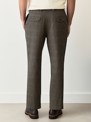 Brown Slim Fit Cotton Blend Suit Trousers - Image 3 of 10