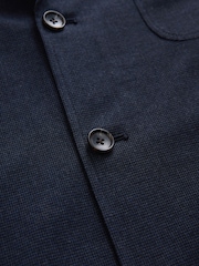 Navy Slim Fit Cotton Blend Texture Suit Jacket - Image 10 of 12