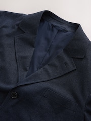 Navy Slim Fit Cotton Blend Texture Suit Jacket - Image 11 of 12