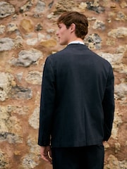 Azul marino - Slim Fit Cotton Blend Texture Suit Jacket - Imagen 3 de 9