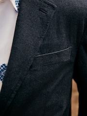Azul marino - Slim Fit Cotton Blend Texture Suit Jacket - Imagen 8 de 9