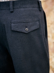 Navy Slim Fit Cotton Blend Texture Suit Trousers - Image 5 of 10