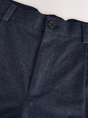 Navy Slim Fit Cotton Blend Texture Suit Trousers - Image 9 of 10