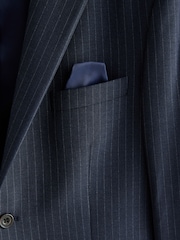 Navy Striped Muscle Fit Motionflex Stretch Suit Jacket - Image 11 of 11
