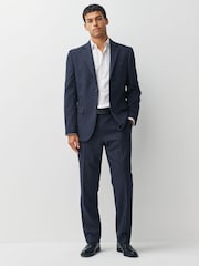 Navy Striped Muscle Fit Motionflex Stretch Suit Jacket - Image 2 of 11