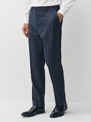 Navy Stripe Muscle Fit Motionflex Stretch Suit Trousers - Image 1 of 10