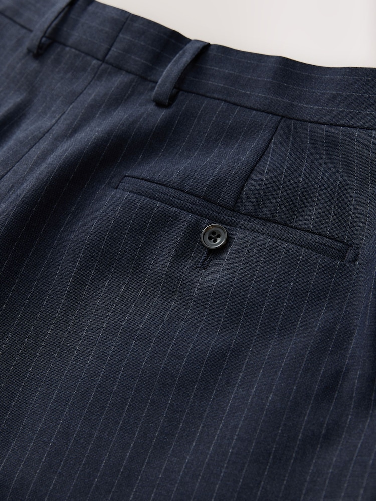 Navy Stripe Muscle Fit Motionflex Stretch Suit Trousers - Image 10 of 10