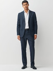 Navy Stripe Muscle Fit Motionflex Stretch Suit Trousers - Image 2 of 10