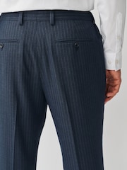Navy Stripe Muscle Fit Motionflex Stretch Suit Trousers - Image 4 of 10