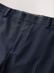 Navy Stripe Muscle Fit Motionflex Stretch Suit Trousers - Image 9 of 10