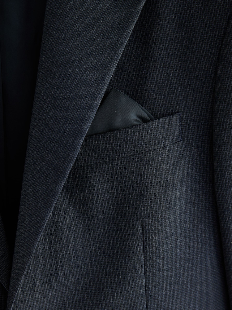 Navy Blue Regular Fit Motionflex Puppytooth Texture Suit Jacket - Image 12 of 12