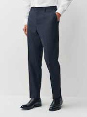 Navy Regular Fit Motionflex Puppytooth Texture Suit Trousers - Image 1 of 10