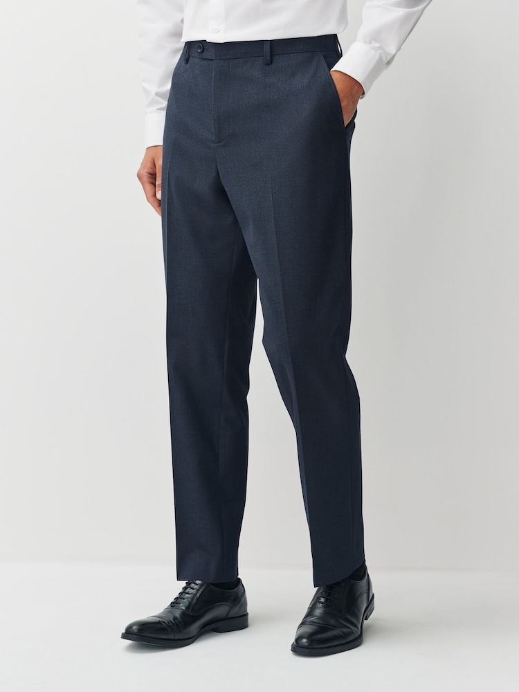 Navy Regular Fit Motionflex Puppytooth Texture Suit Trousers - Image 1 of 10