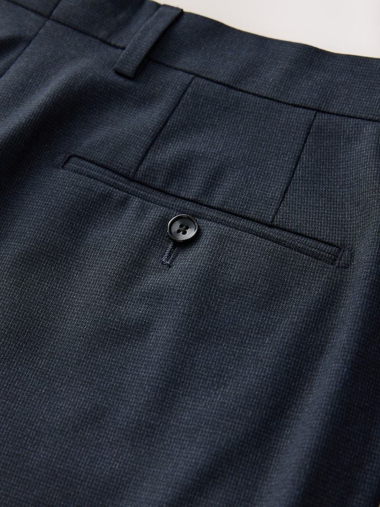 Navy Regular Fit Motionflex Puppytooth Texture Suit Trousers - Image 10 of 10