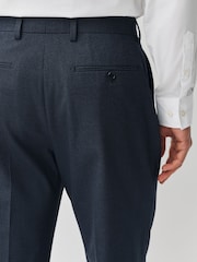 Navy Regular Fit Motionflex Puppytooth Texture Suit Trousers - Image 4 of 10