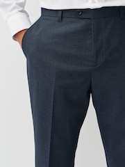 Navy Regular Fit Motionflex Puppytooth Texture Suit Trousers - Image 5 of 10