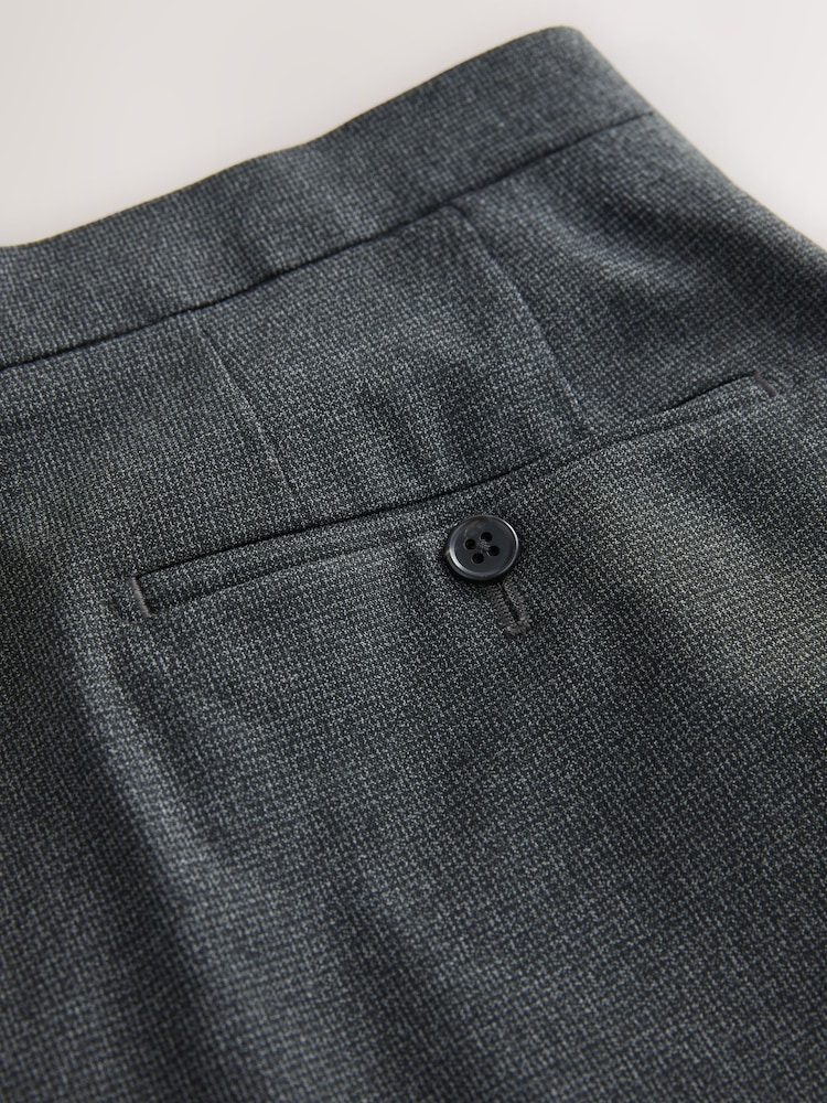Grey Regular Fit Texture Motionflex Stretch Suit Trousers - Image 11 of 11 Grey Regular Fit Texture Motionflex Stretch Suit Trousers - Image 11 of 11