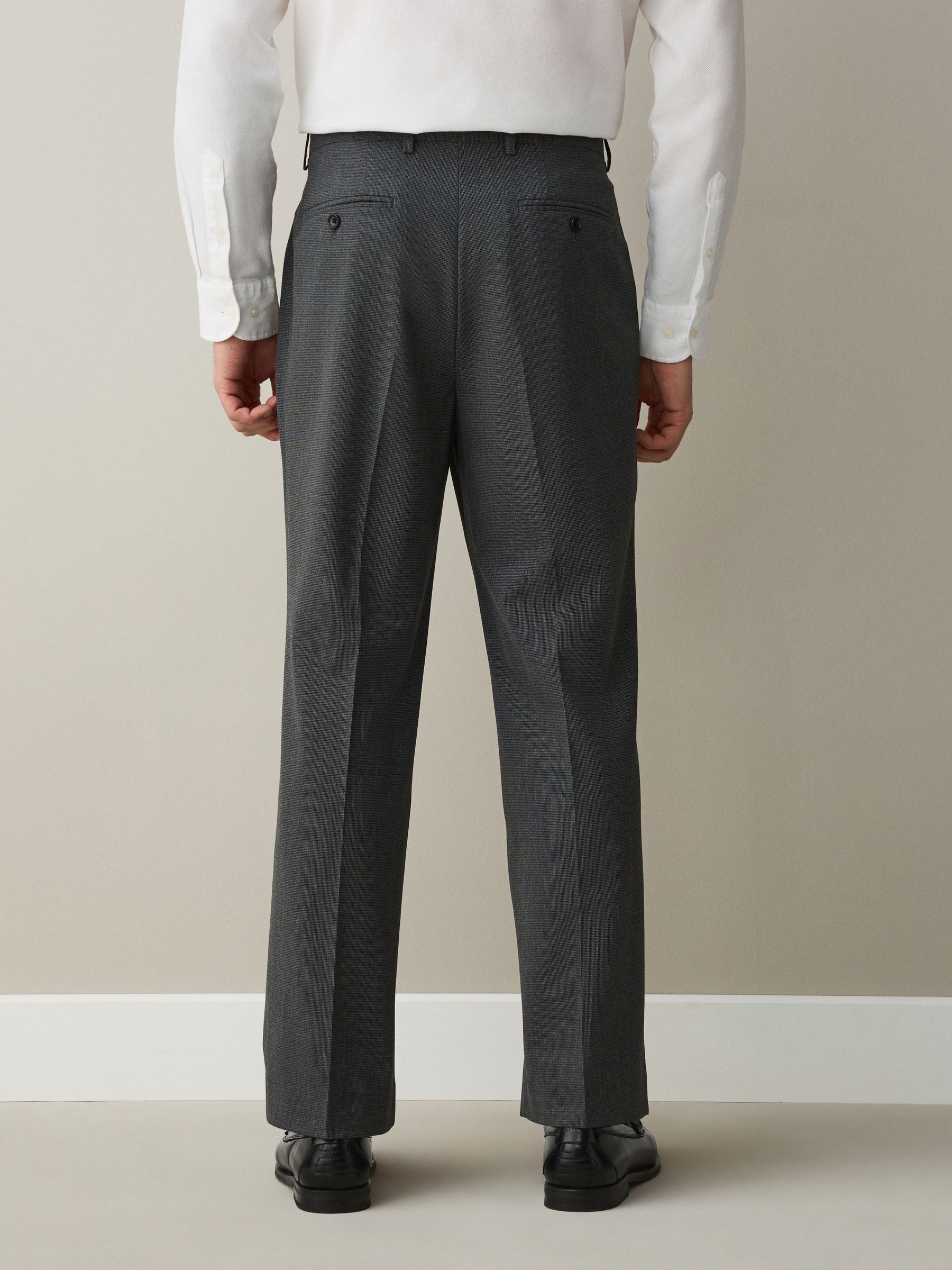 Buy Grey Regular Fit Texture Motionflex Stretch Suit Trousers from