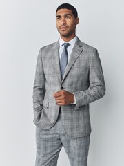 Grey Check Muscle Fit Motionflex Stretch Suit Jacket - Image 1 of 10