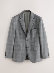 Grey Check Muscle Fit Motionflex Stretch Suit Jacket - Image 6 of 10