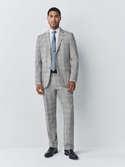 Grey Check Muscle Fit Motionflex Stretch Suit Trousers - Image 3 of 10
