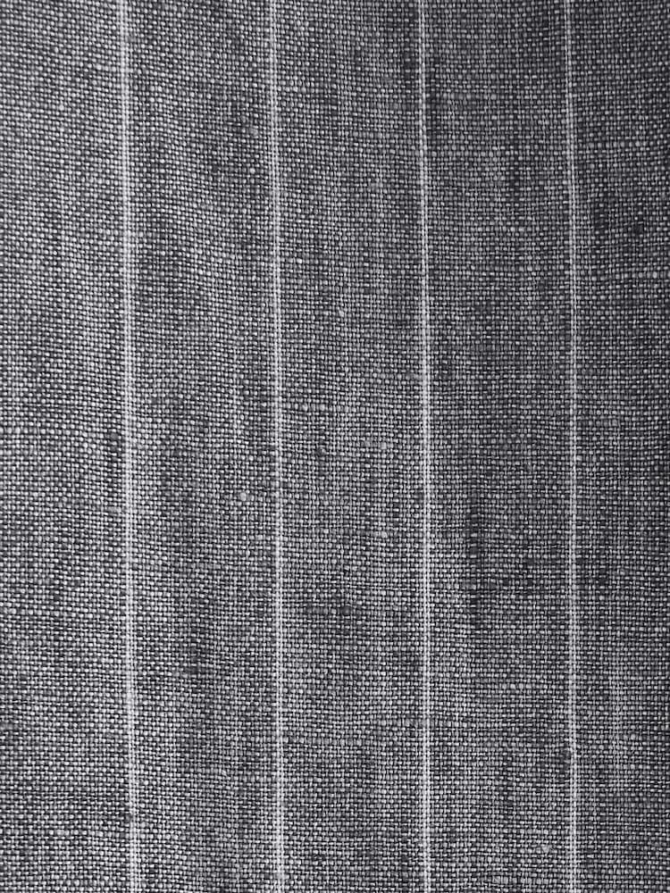 Grey Slim Fit Signature Leomaster Italian Striped Linen Fabric Suit Trousers - Image 12 of 12