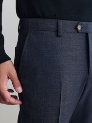 Navy Signature Marzotto Italian Check Fabric Suit Trousers - Image 4 of 4