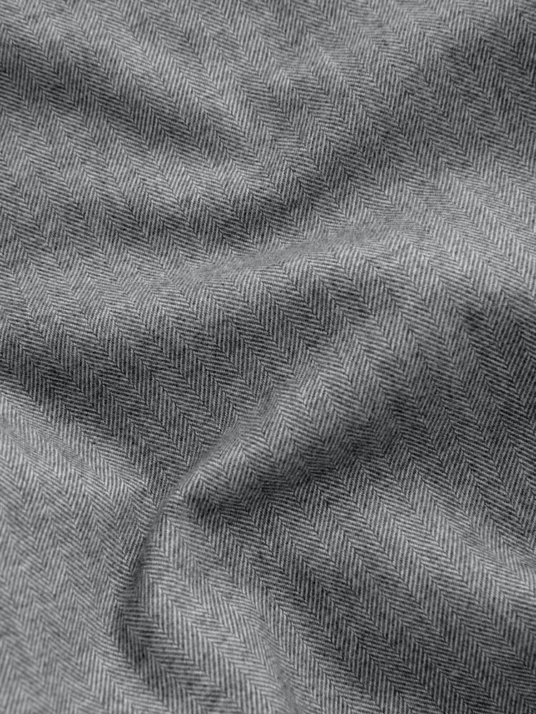 Grey Slim Fit Grey Herringbone Texture Suit Trousers - Image 10 of 10