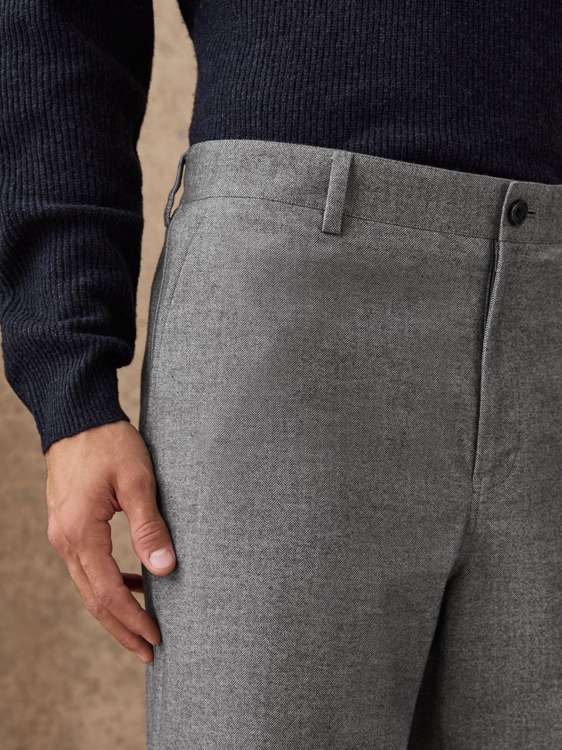 Buy Grey Slim Fit Grey Herringbone Texture Suit Trousers from Next USA
