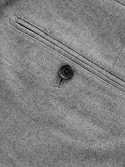 Grey Slim Fit Grey Herringbone Texture Suit Trousers - Image 9 of 10