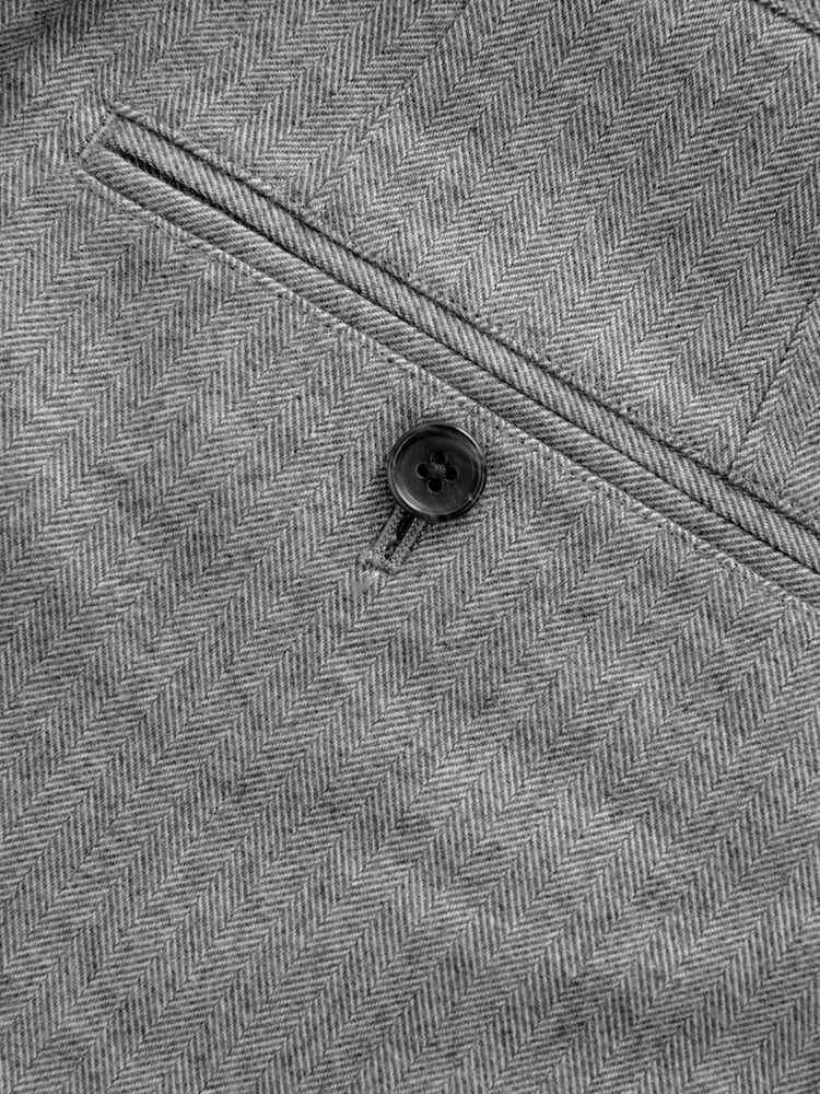 Gri - Pantaloni de costum Croială slim fit cu textură de heringbone gri - Image 9 of 10
