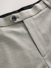 Neutral Regular Fit Smart Textured Trousers With Stretch Waistband - Image 10 of 13