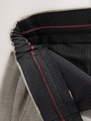 Neutral Regular Fit Smart Textured Trousers With Stretch Waistband - Image 12 of 13