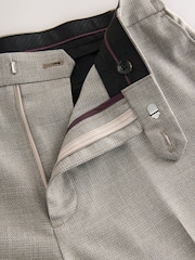 Neutral Regular Fit Smart Textured Trousers With Stretch Waistband - Image 13 of 13