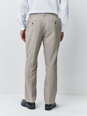 Neutral Regular Fit Smart Textured Trousers With Stretch Waistband - Image 2 of 13