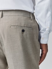 Neutral Regular Fit Smart Textured Trousers With Stretch Waistband - Image 5 of 13