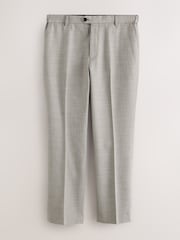 Neutral Regular Fit Smart Textured Trousers With Stretch Waistband - Image 6 of 13