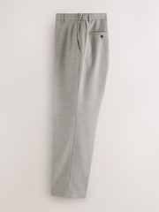 Neutral Regular Fit Smart Textured Trousers With Stretch Waistband - Image 7 of 13