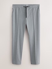 Light Grey Slim Fit Smart Elasticated Waistband Trousers With Wool Content - Image 6 of 10