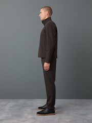 Brown Slim Fit Smart Elasticated Waistband Trousers With Wool Content - Image 3 of 11