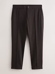 Brown Slim Fit Smart Elasticated Waistband Trousers With Wool Content - Image 6 of 11