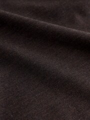 Brown Slim Fit Smart Elasticated Waistband Trousers With Wool Content - Image 7 of 11