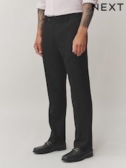 Black Regular Fit Smart Textured Trousers With Stretch Waistband - Image 10 of 10