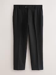 Black Regular Fit Smart Textured Trousers With Stretch Waistband - Image 5 of 10