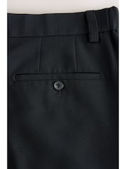 Black Regular Fit Smart Textured Trousers With Stretch Waistband - Image 7 of 10